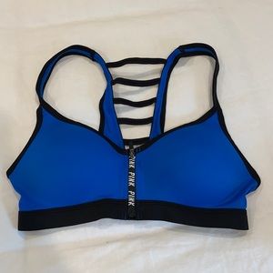 PINK sport bra, zip closure